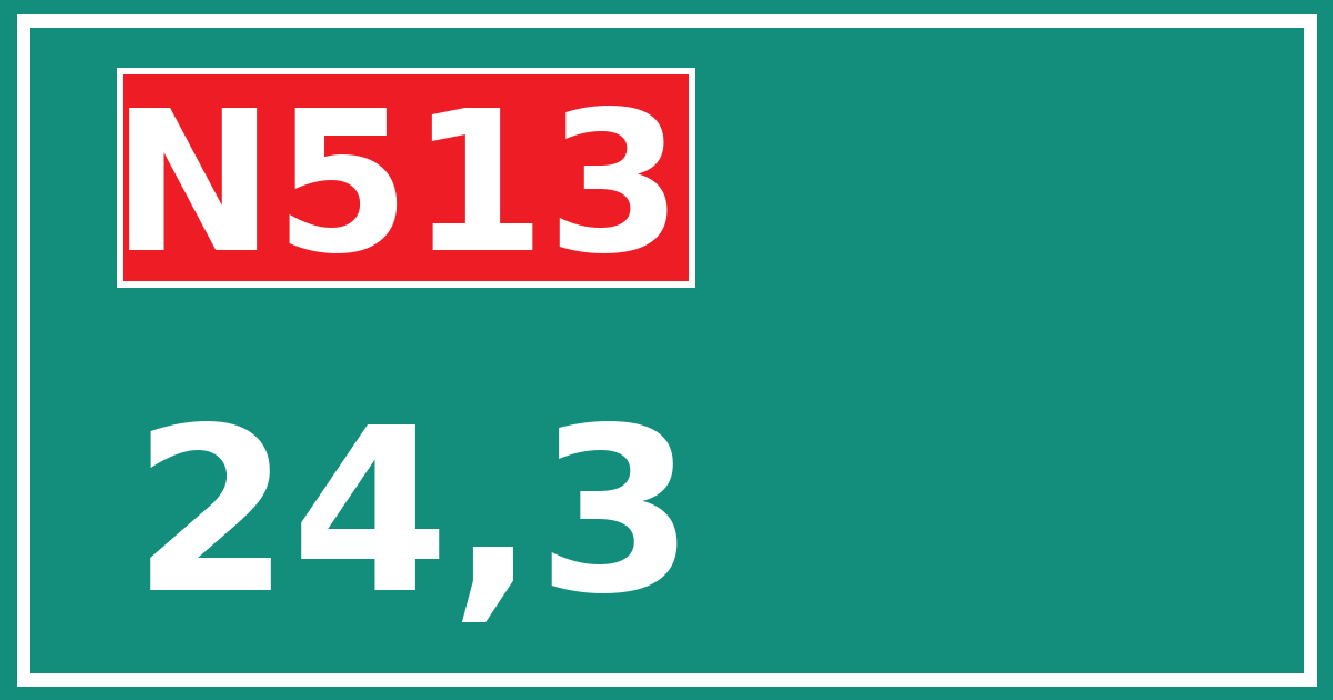 Hectometerbord N513 24,3