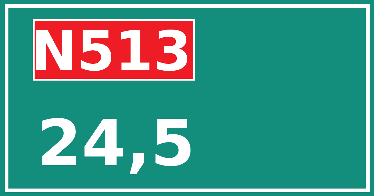 Hectometerbord N513 24,5