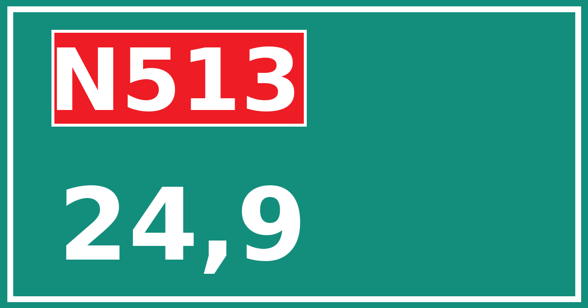 Hectometerbord N513 24,9