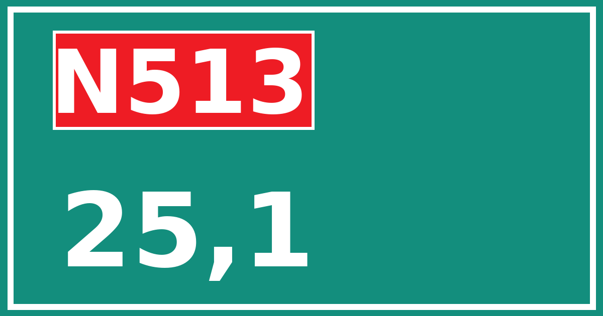 Hectometerbord N513 25,1