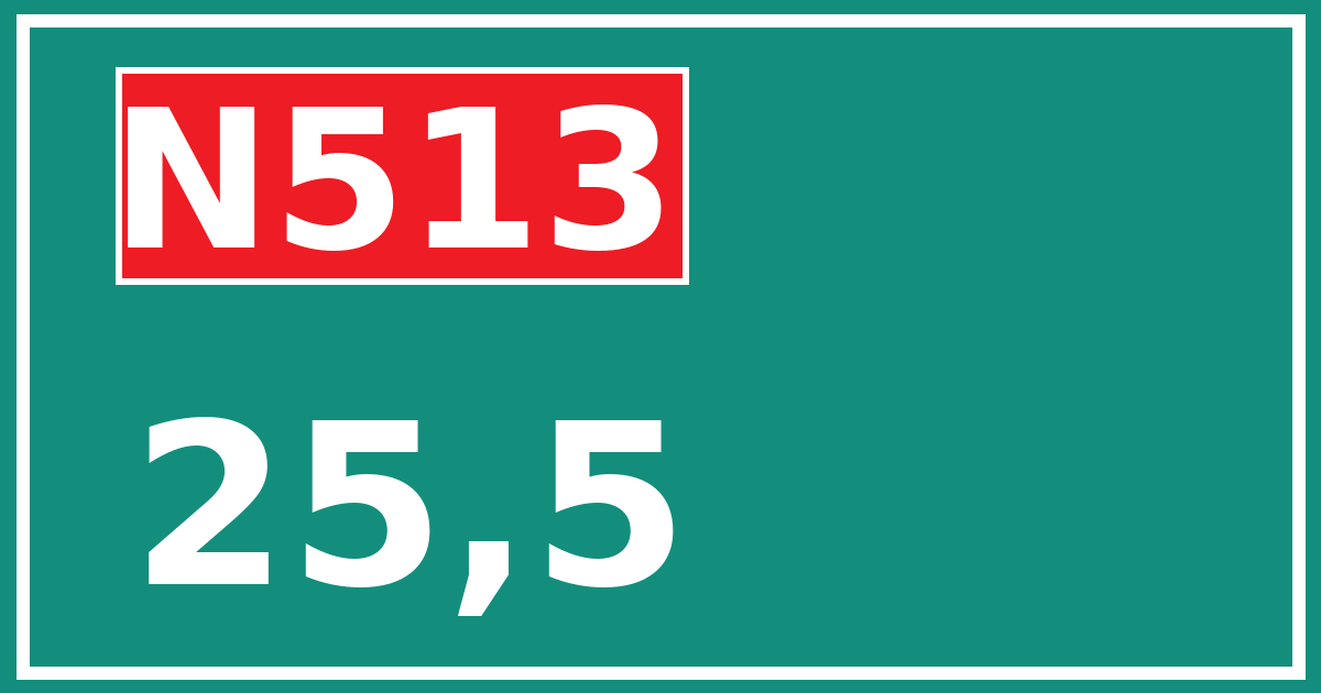 Hectometerbord N513 25,5