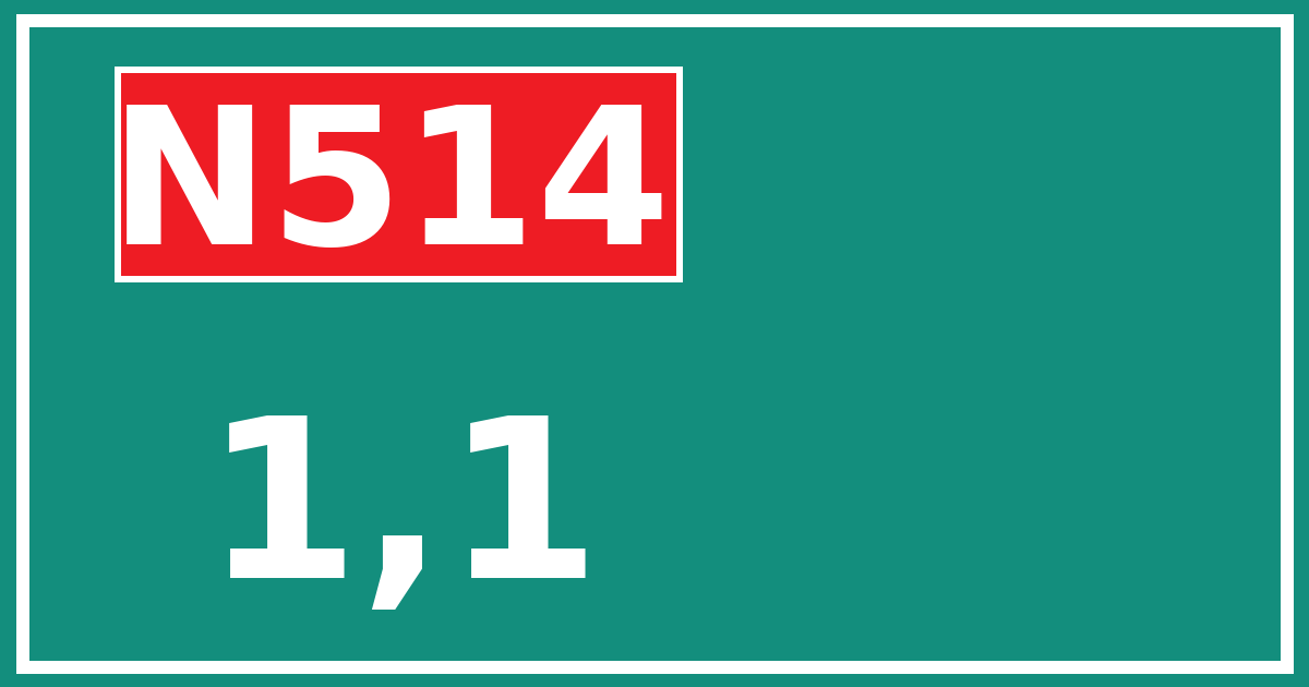 Hectometerbord N514 1,1