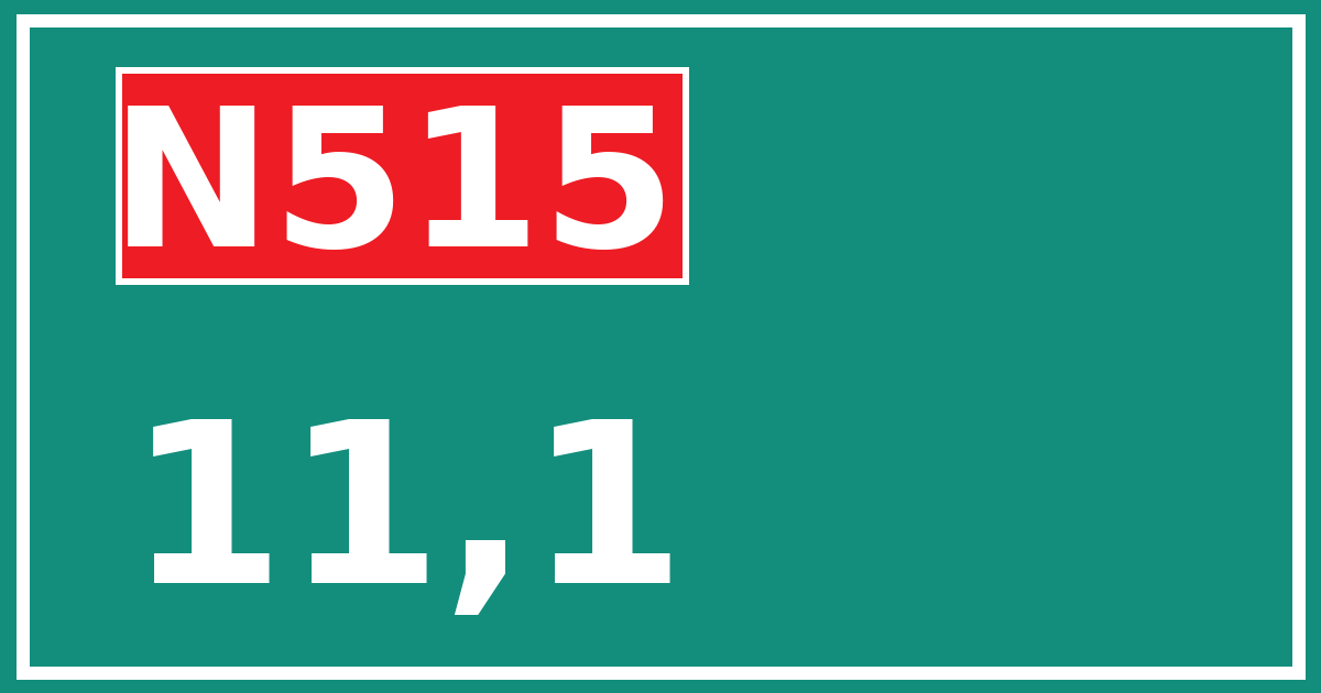Hectometerbord N515 11,1