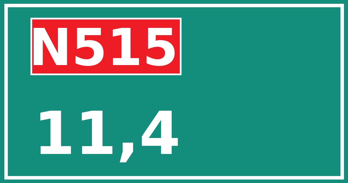 Hectometerbord N515 11,4