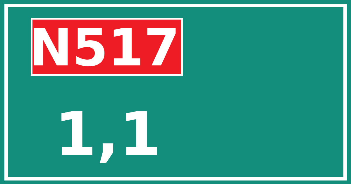 Hectometerbord N517 1,1