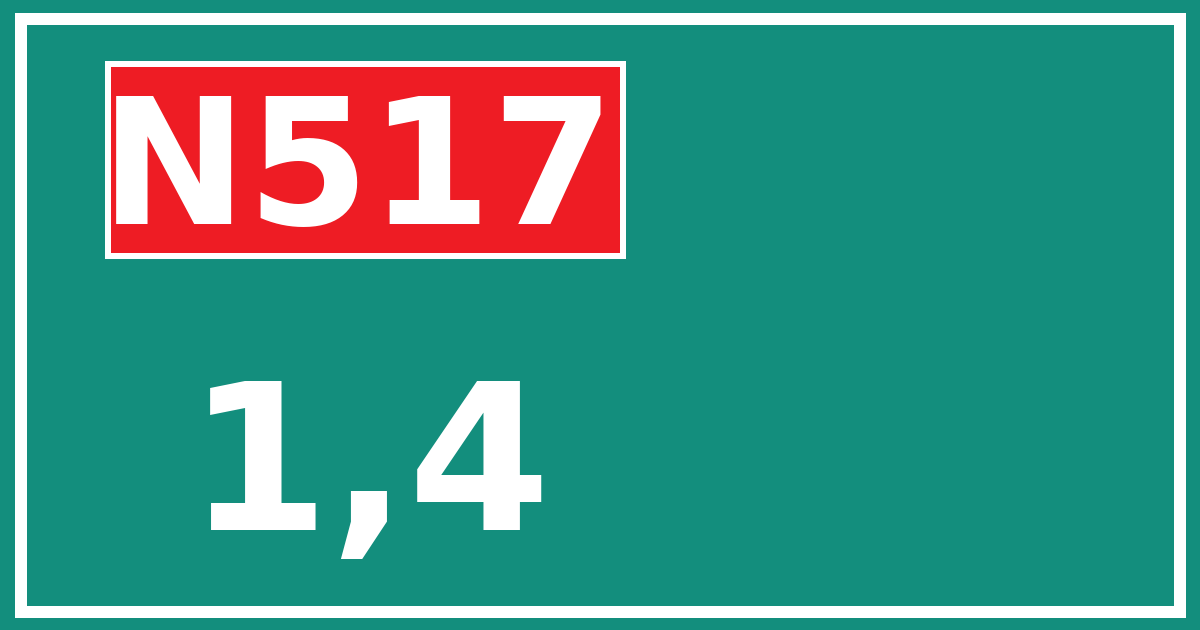 Hectometerbord N517 1,4