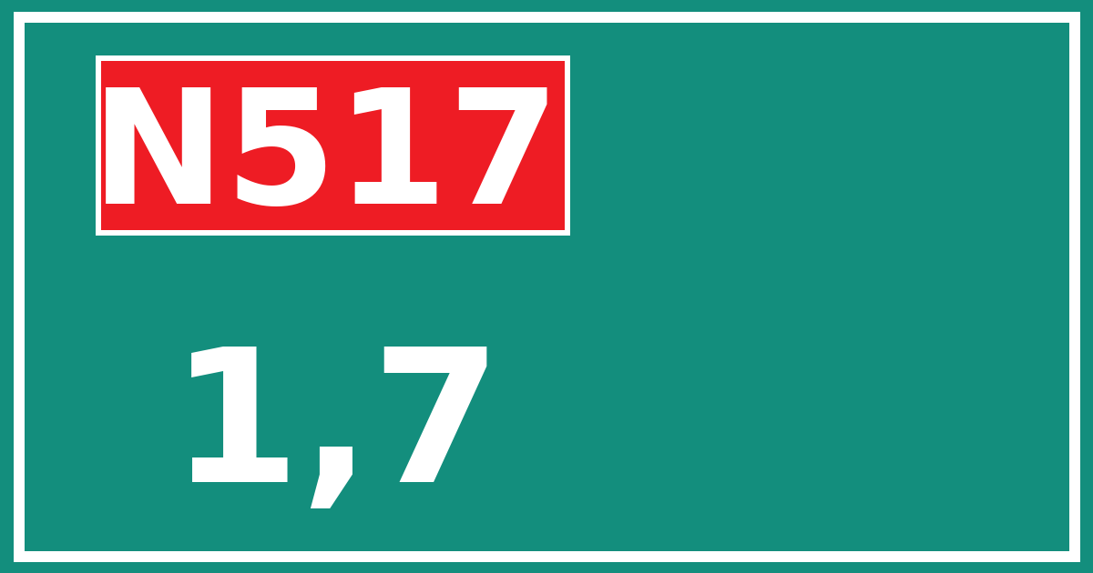 Hectometerbord N517 1,7