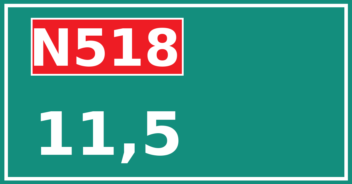 Hectometerbord N518 11,5