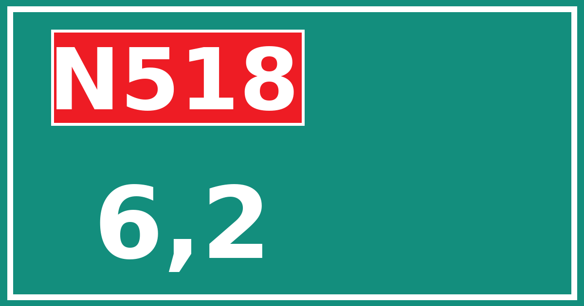 Hectometerbord N518 6,2