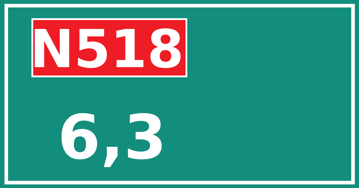 Hectometerbord N518 6,3