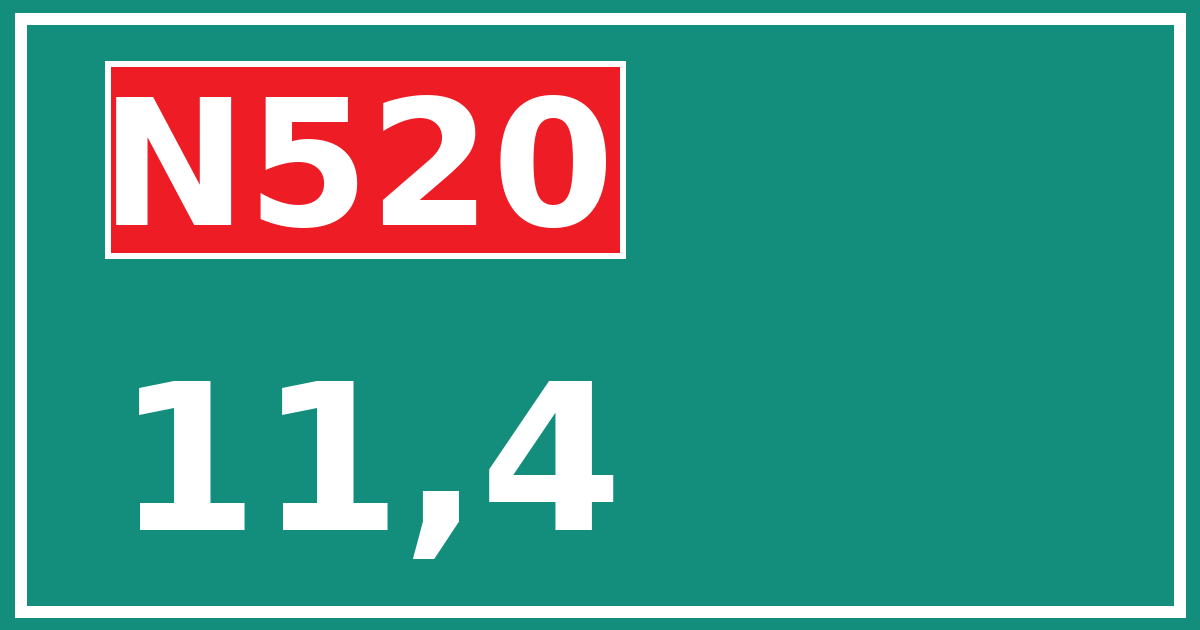 Hectometerbord N520 11,4