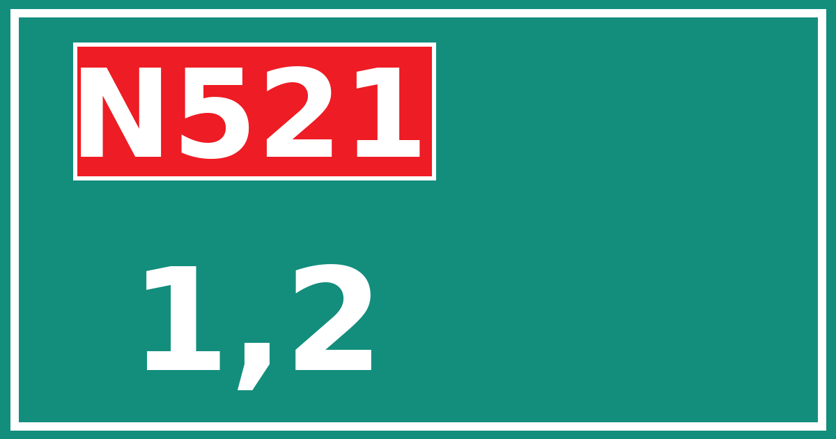 Hectometerbord N521 1,2