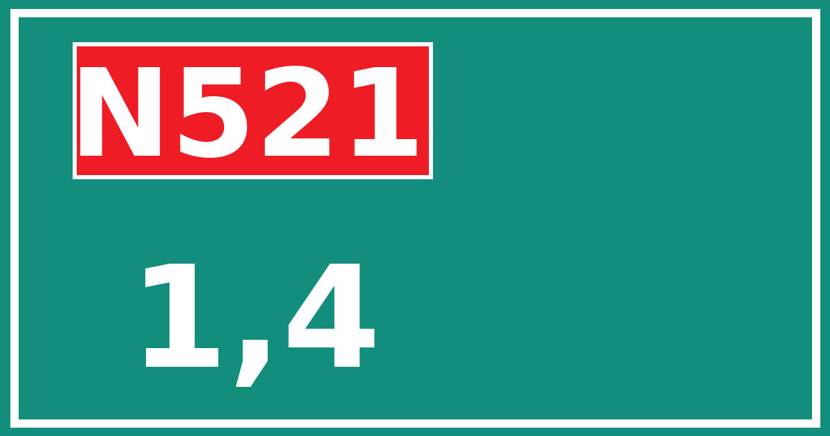 Hectometerbord N521 1,4