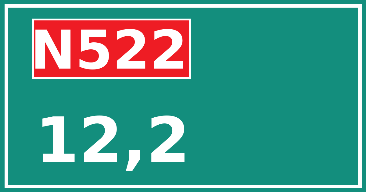Hectometerbord N522 12,2