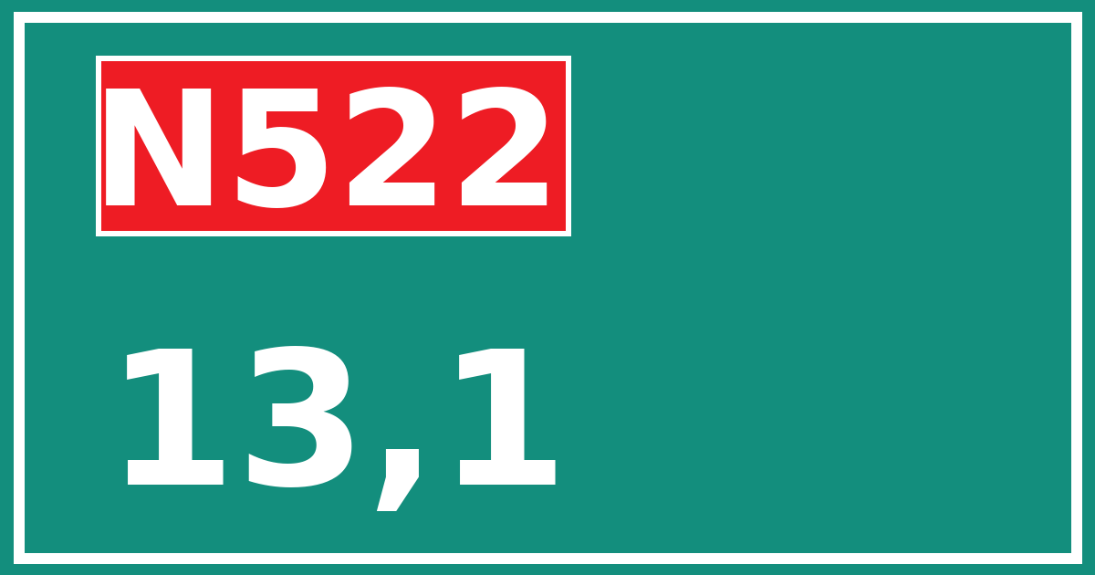 Hectometerbord N522 13,1