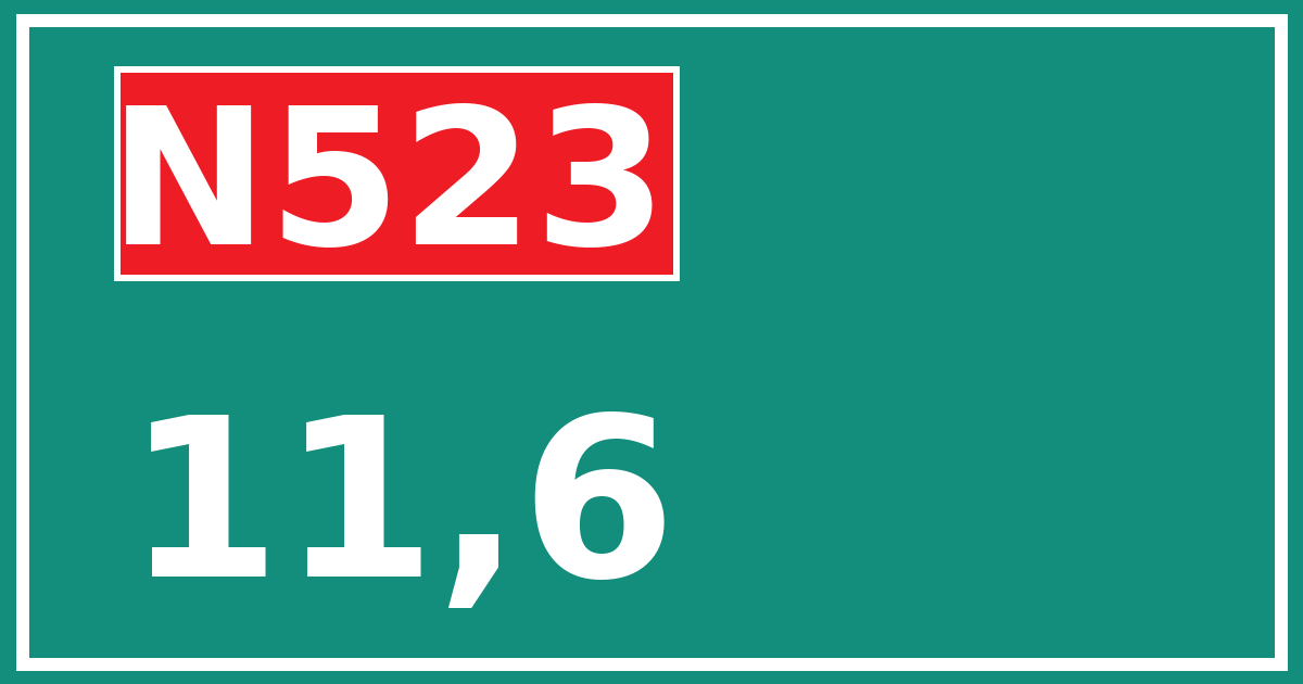 Hectometerbord N523 11,6