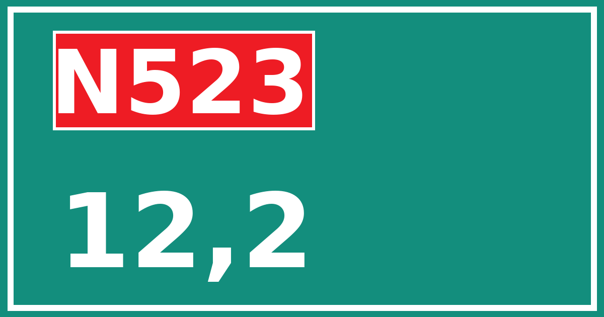 Hectometerbord N523 12,2