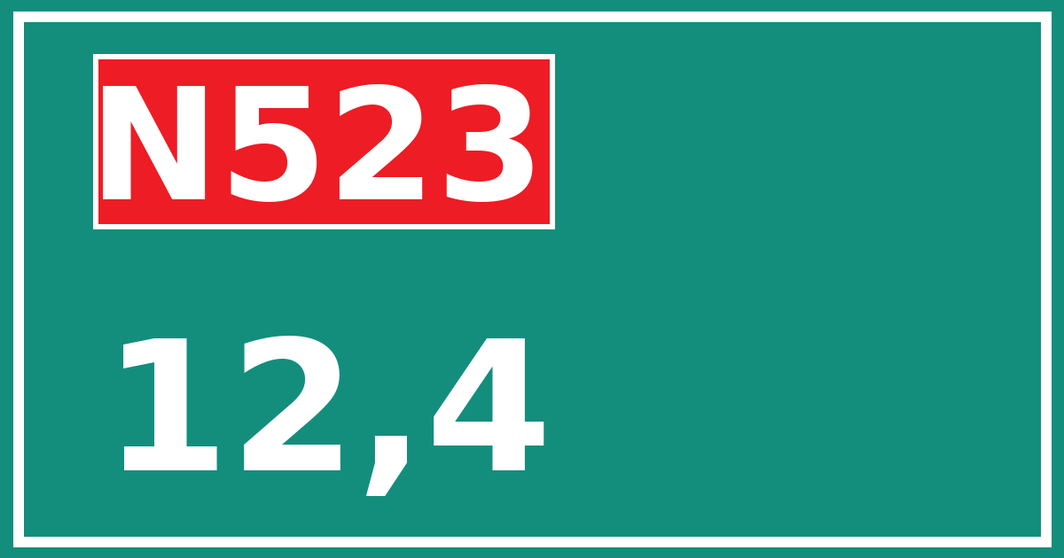 Hectometerbord N523 12,4