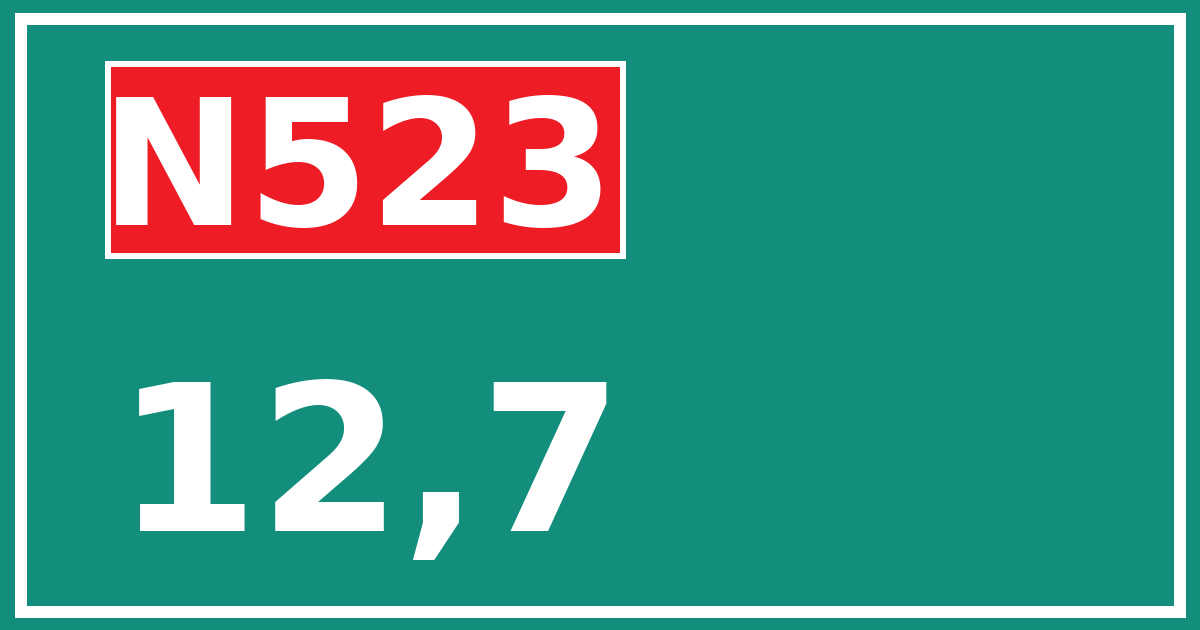 Hectometerbord N523 12,7