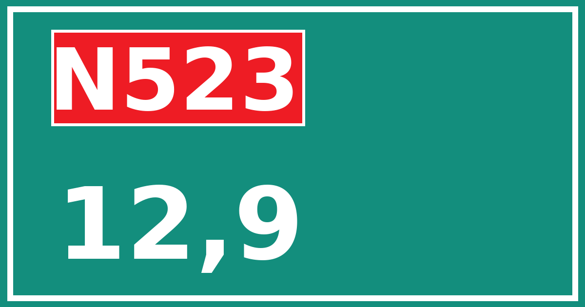 Hectometerbord N523 12,9