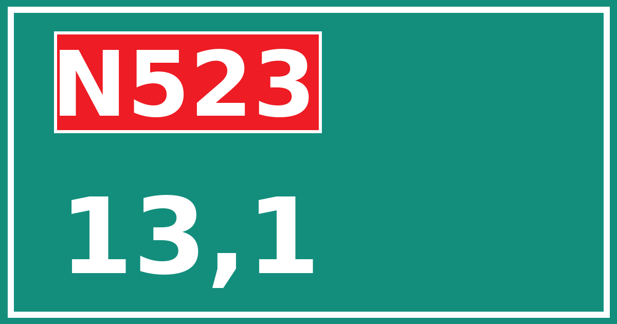 Hectometerbord N523 13,1