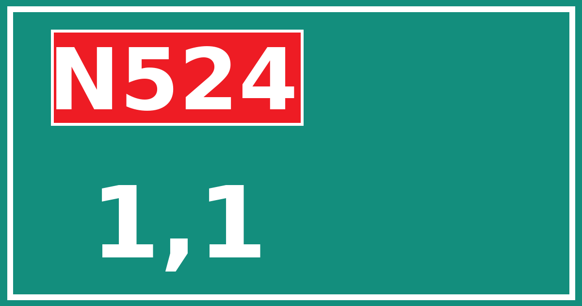 Hectometerbord N524 1,1
