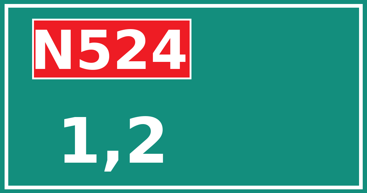 Hectometerbord N524 1,2