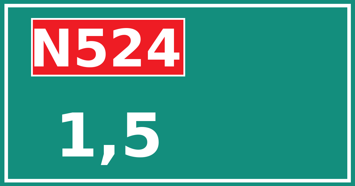 Hectometerbord N524 1,5