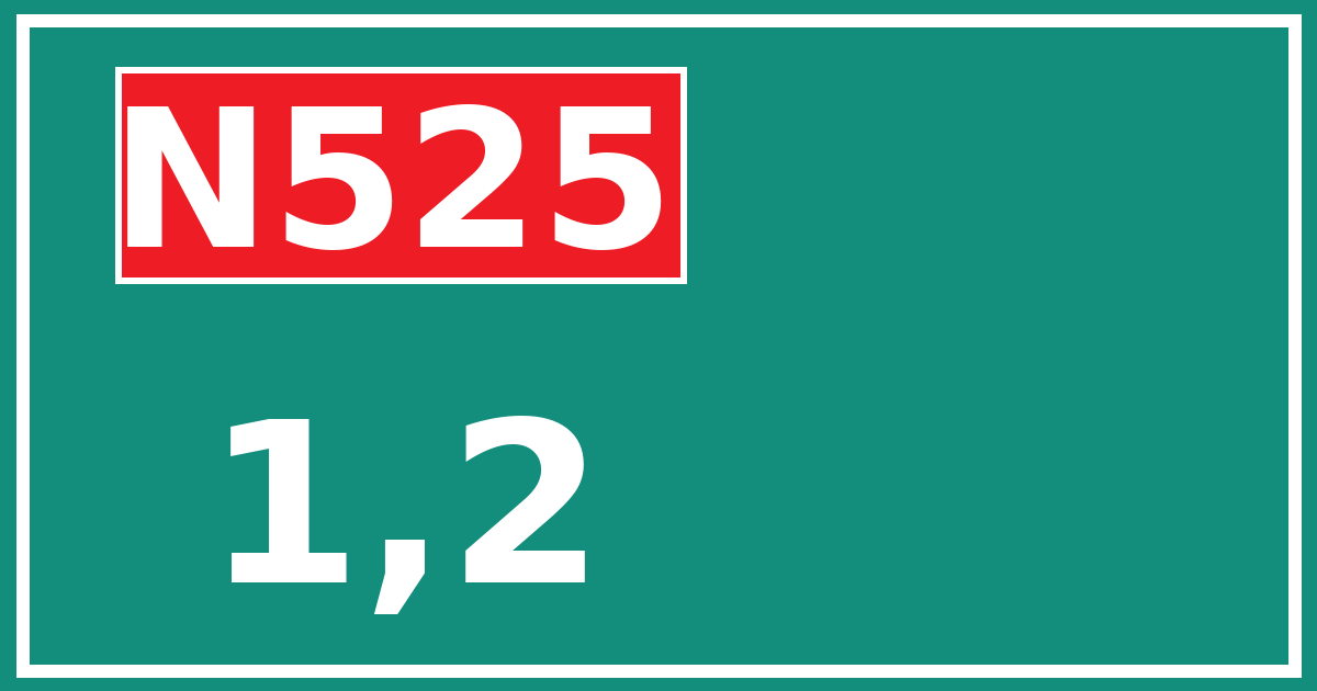 Hectometerbord N525 1,2