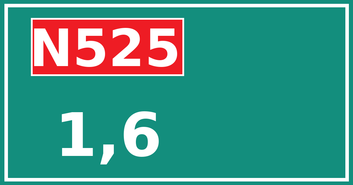 Hectometerbord N525 1,6