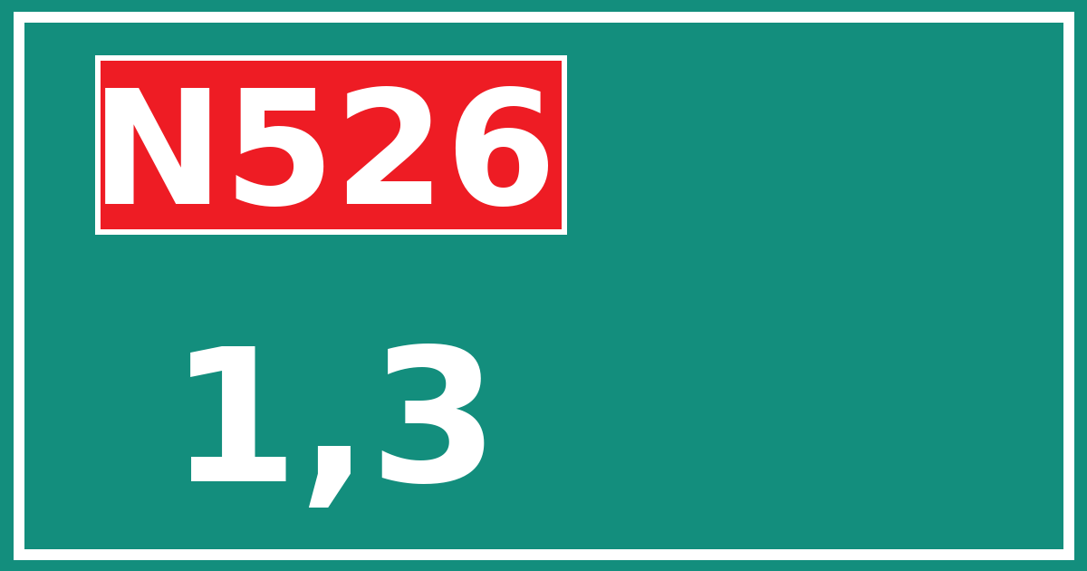 Hectometerbord N526 1,3