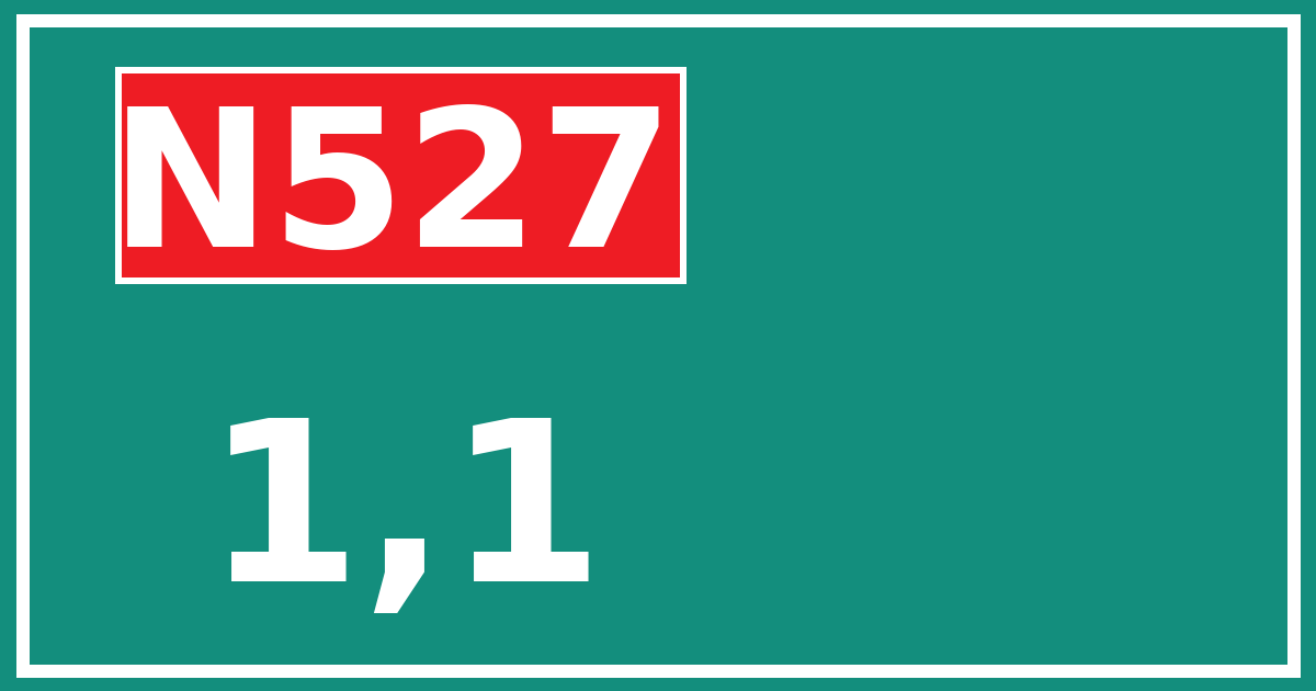 Hectometerbord N527 1,1