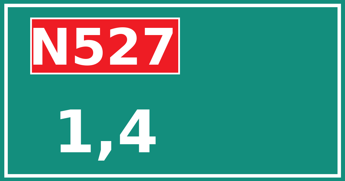 Hectometerbord N527 1,4