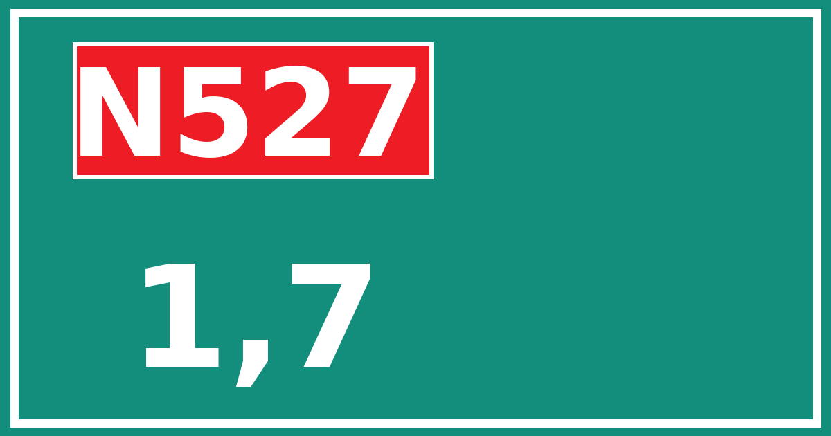 Hectometerbord N527 1,7