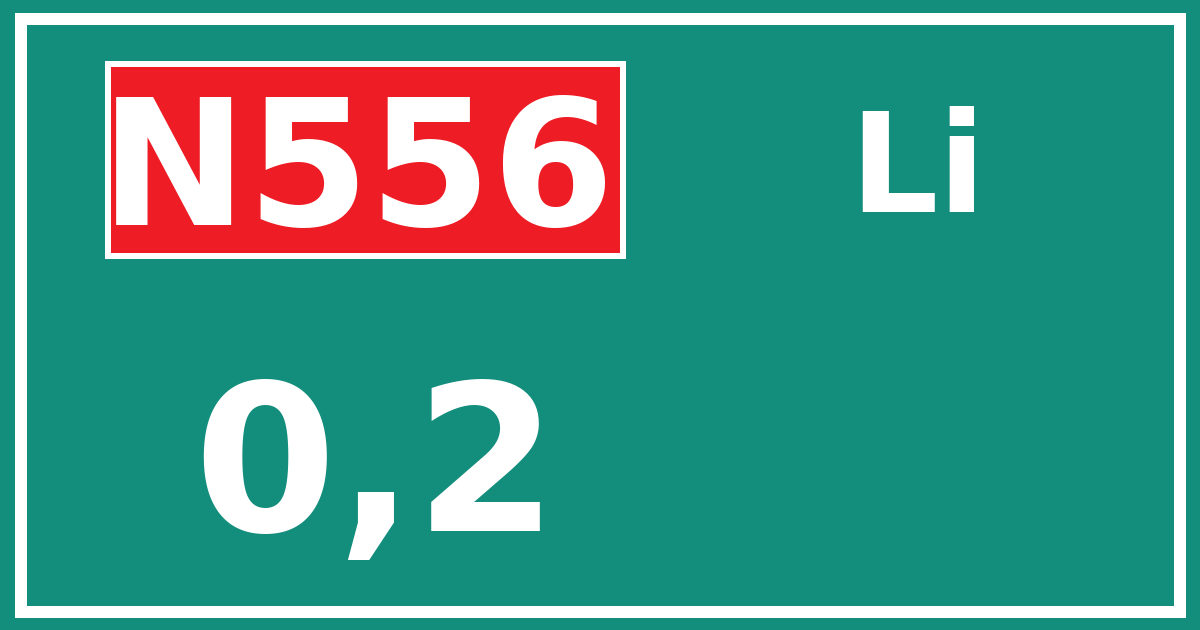 Hectometerbord N556 0,2 zijde Li