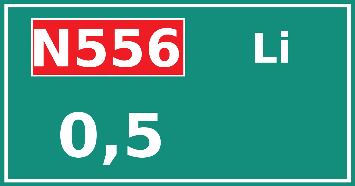 Hectometerbord N556 0,5 zijde Li