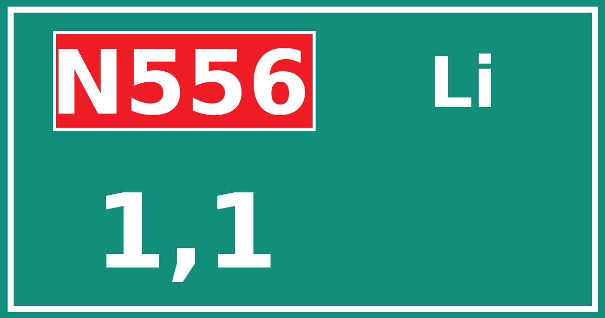 Hectometerbord N556 1,1 zijde Li