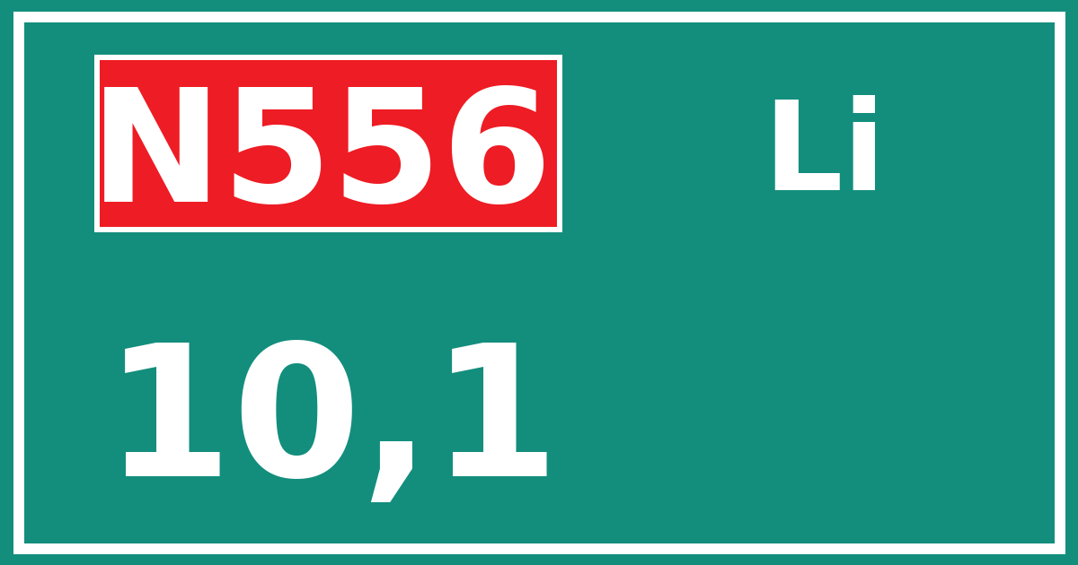 Hectometerbord N556 10,1 zijde Li