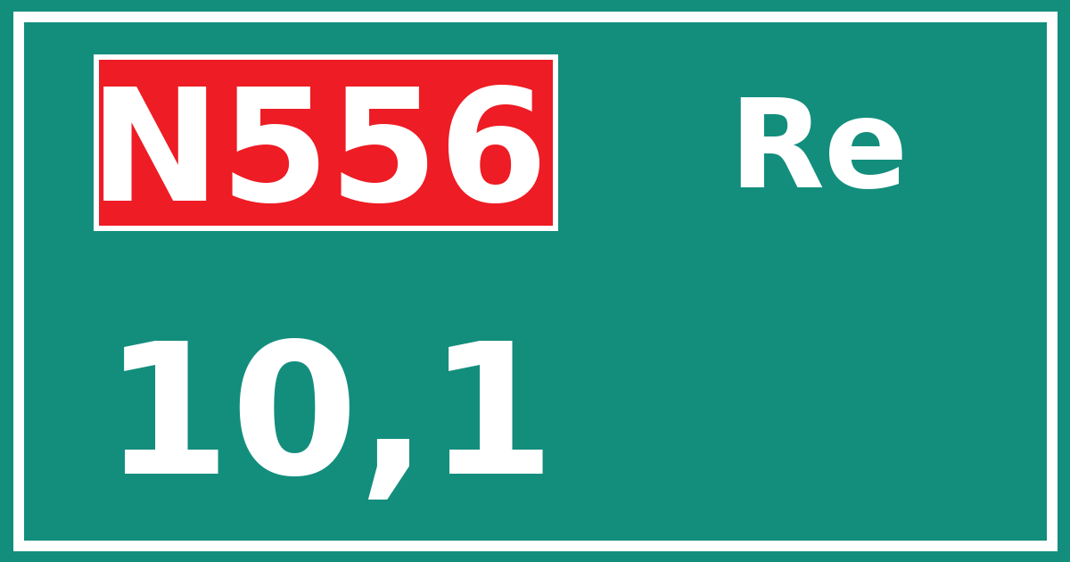 Hectometerbord N556 10,1 zijde Re