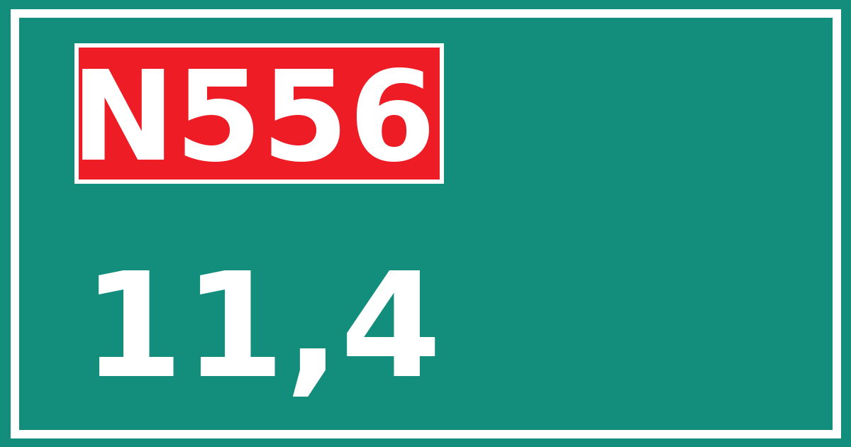 Hectometerbord N556 11,4
