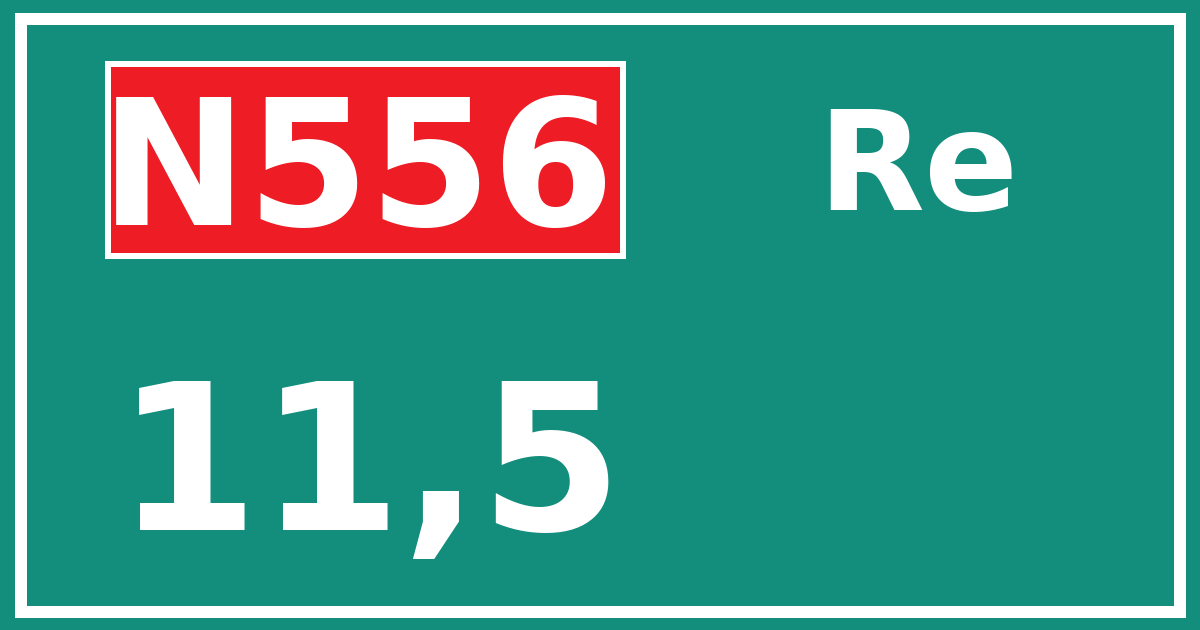 Hectometerbord N556 11,5 zijde Re