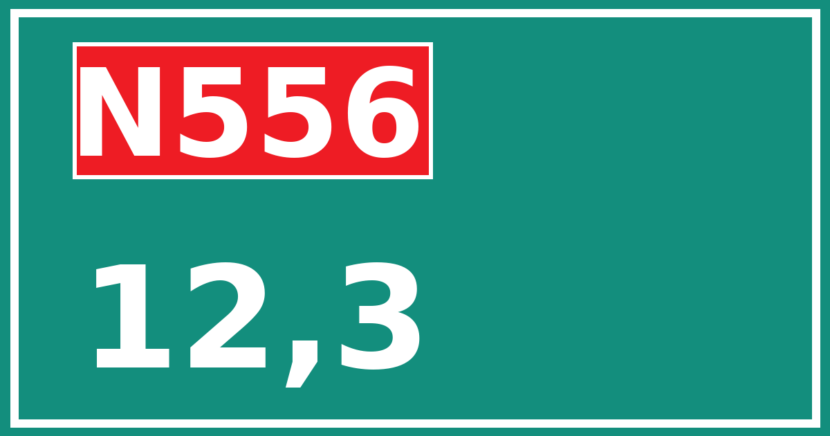 Hectometerbord N556 12,3