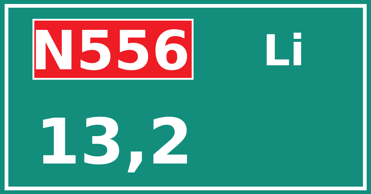 Hectometerbord N556 13,2 zijde Li