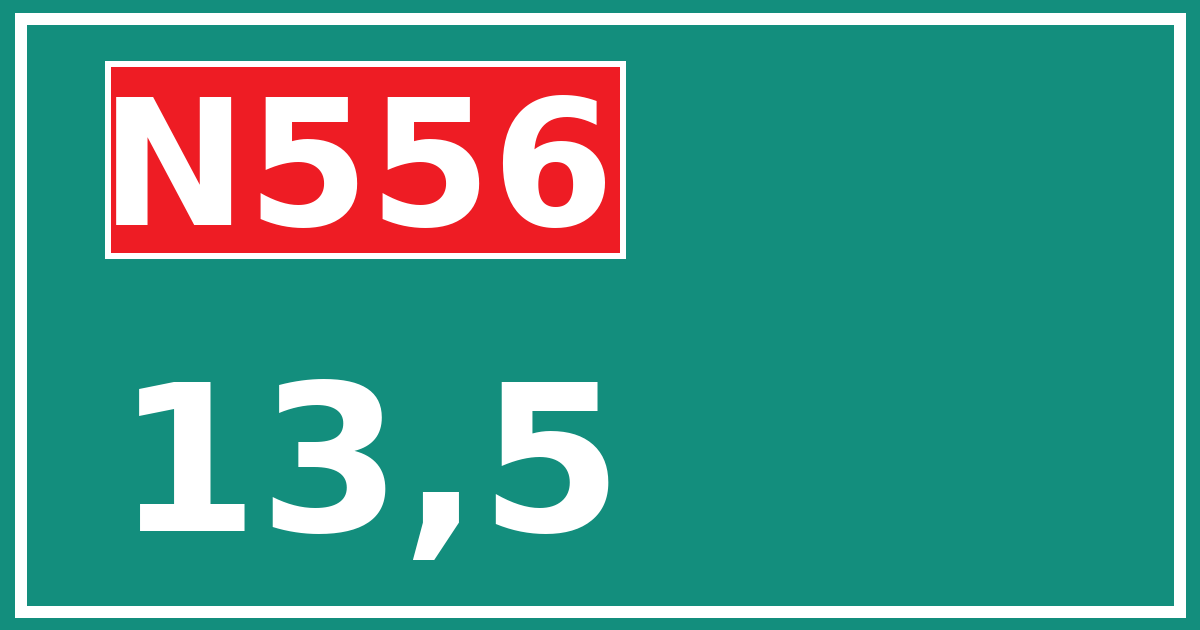 Hectometerbord N556 13,5