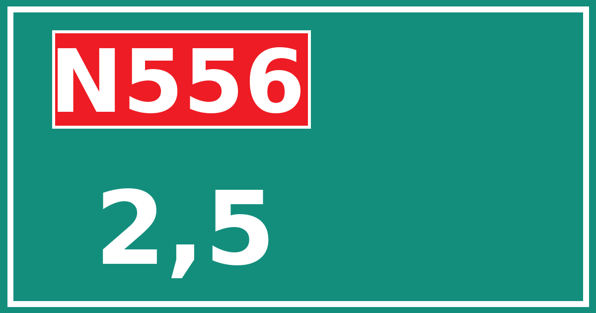 Hectometerbord N556 2,5