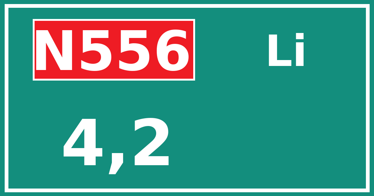 Hectometerbord N556 4,2 zijde Li