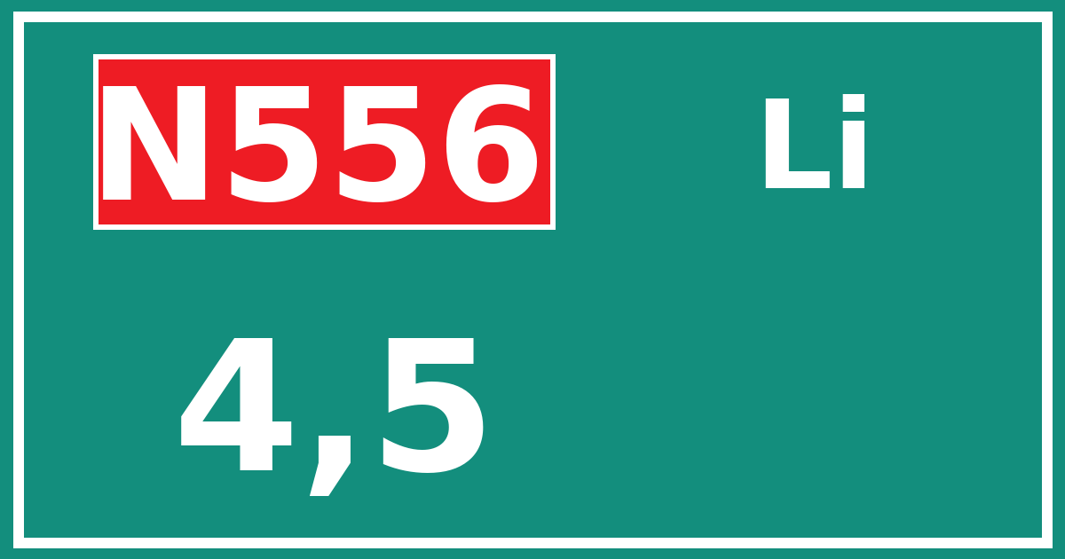 Hectometerbord N556 4,5 zijde Li