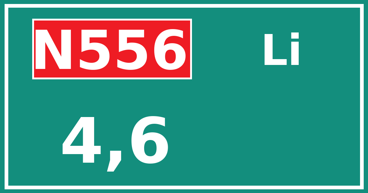 Hectometerbord N556 4,6 zijde Li