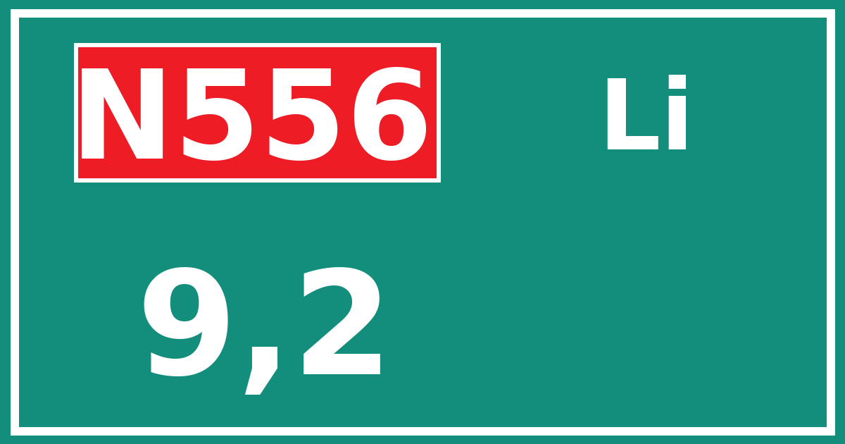 Hectometerbord N556 9,2 zijde Li