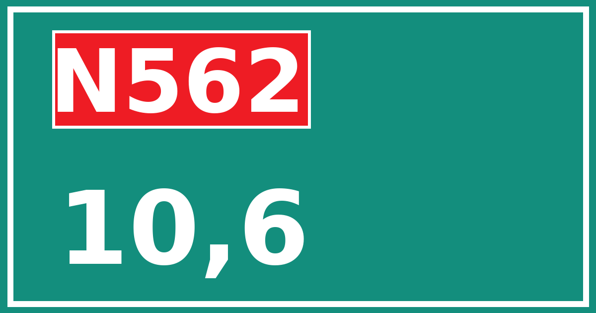 Hectometerbord N562 10,6
